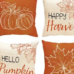 New Fall Decor Pillow Covers 18x18 Set of 4